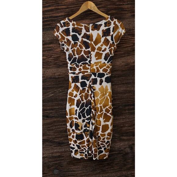 Cache Y2K Giraffe Print Lined Bodycon Dress Women's Size 6 - Picture 2 of 9